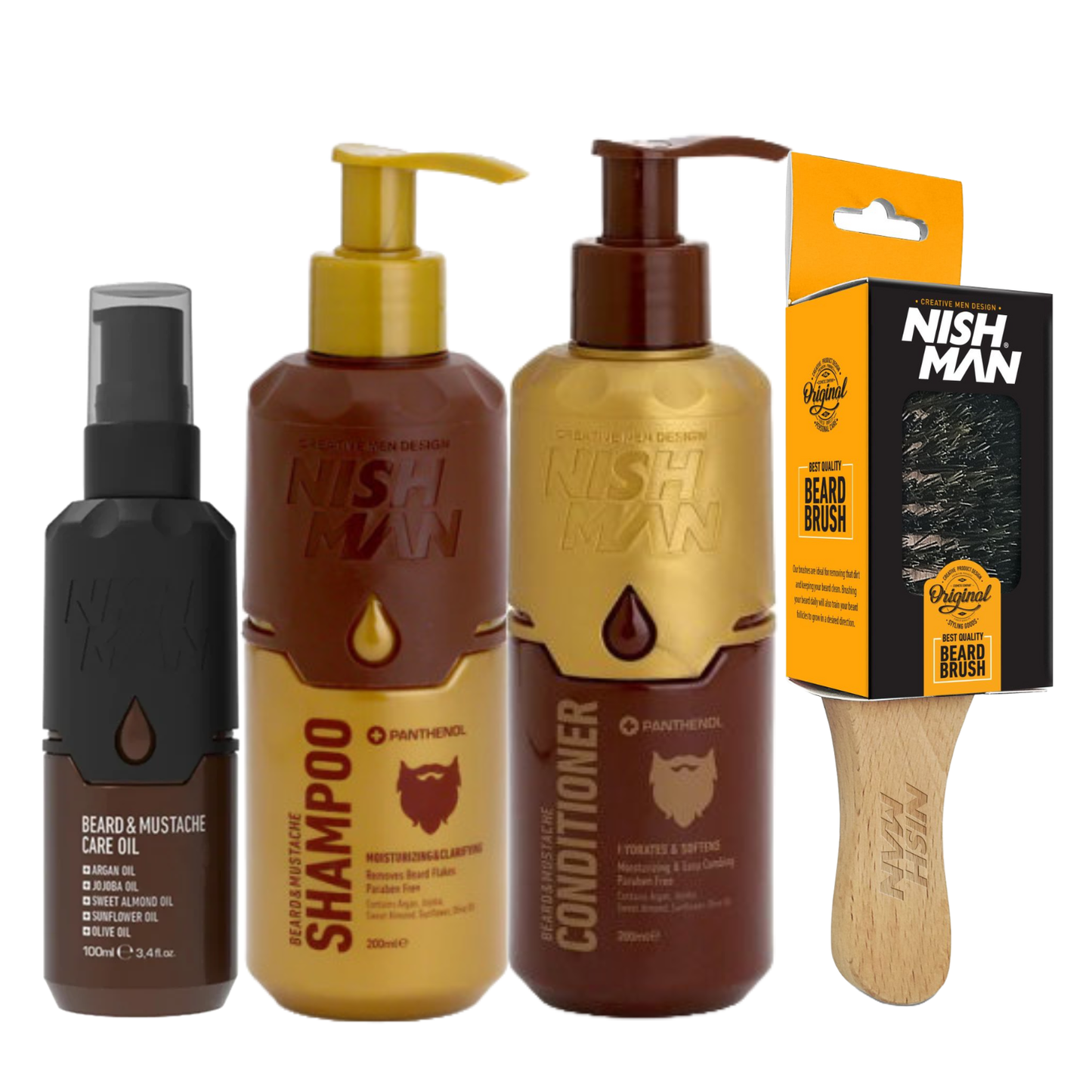 Nishman Rinkinys barzdos ir ūsų priežiūrai "Beard & Mustache Care"- dovanų rinkinys vyrui eleyshop.lt