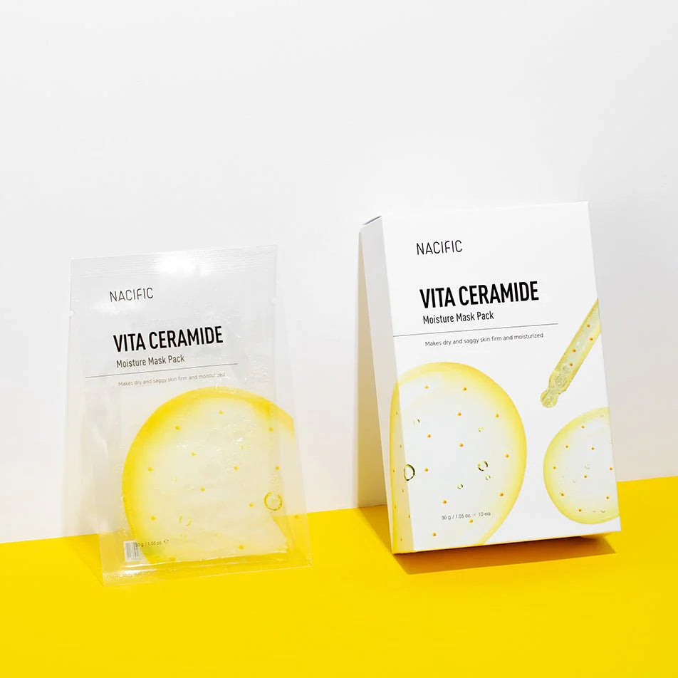 Nacific Drėkinanti lakštinė veido kaukė / Vita Ceramide Moisture Mask, 30 g- double