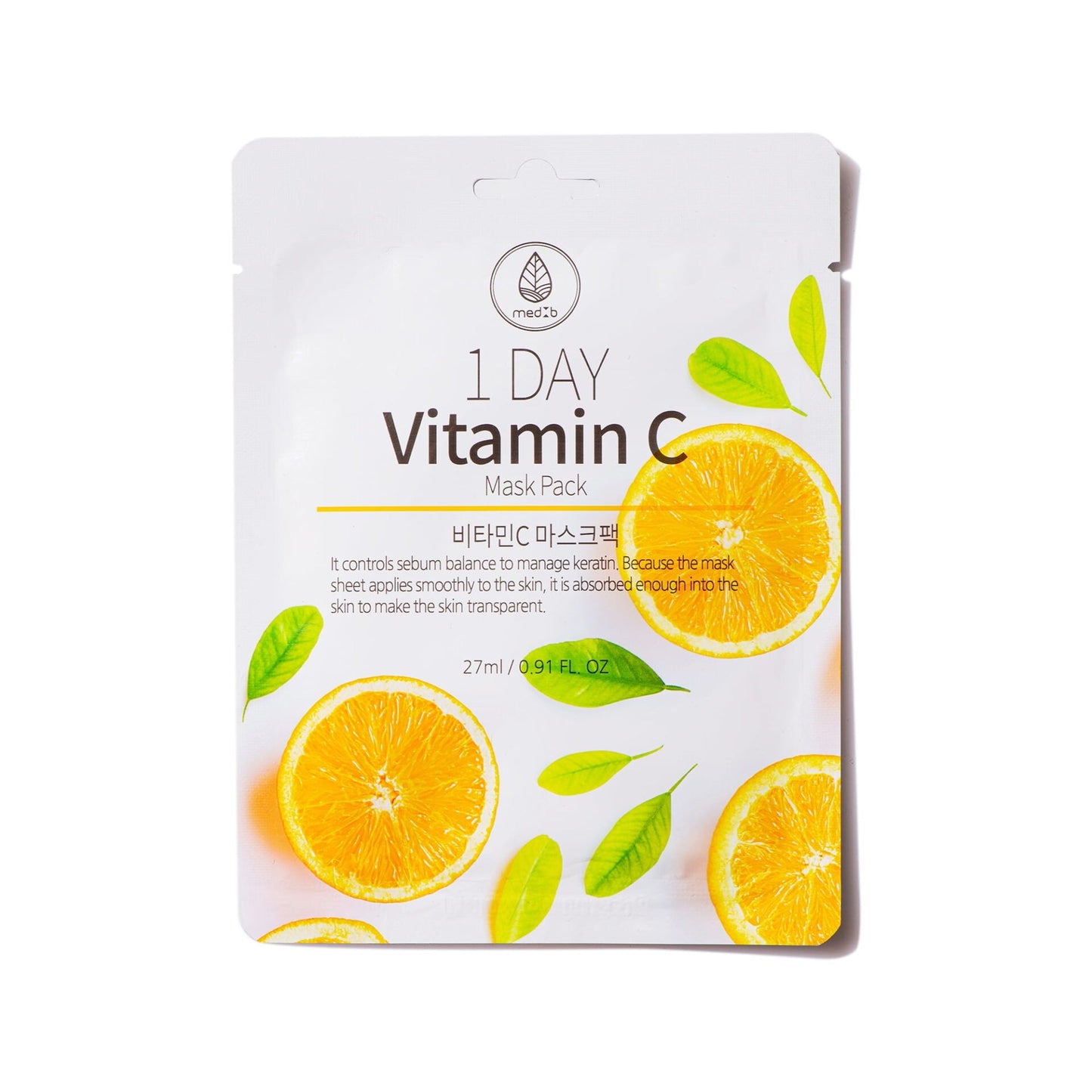 MedB Lakštinė veido kaukė su vitaminu C / 1 DAY VITAMIN C MASK, 1 vnt.