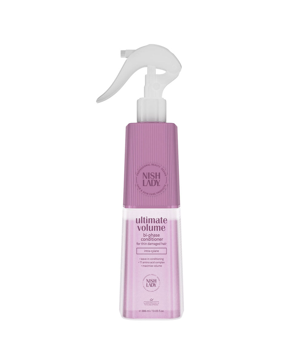 Nishlady Dvifazis kondicionierius plaukų apimčiai didinti / BI PHASE CONDITIONER ULTIMATE VOLUME, 386 ml- nenuplaunamas kondicionierius nuo elektrinimosi