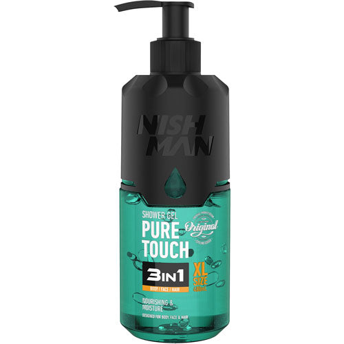 Nishman 3in1 dušo gelis vyrams "Pure touch" / 3in1 SHOWER GEL PURE TOUCH, 480 ml