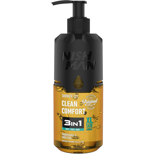 Nishman 3in1 dušo gelis "Clean comfort" / 3in1 SHOWER GEL CLEAN COMFORT, 480 ml