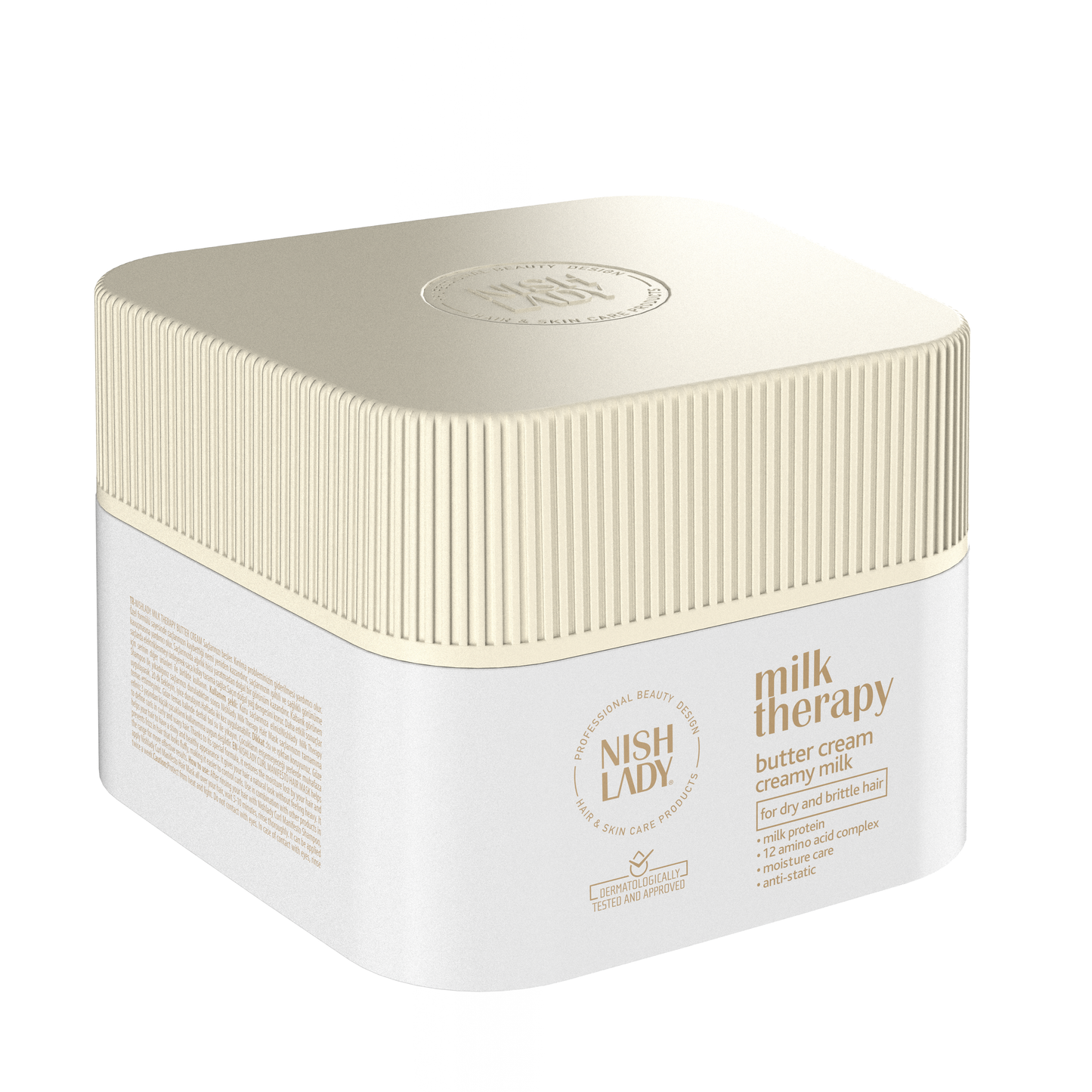 Kremas sausiems plaukams NISHLADY MILK THERAPY BUTTER CREAM, 275 ml- kremas pažeistiems plaukams