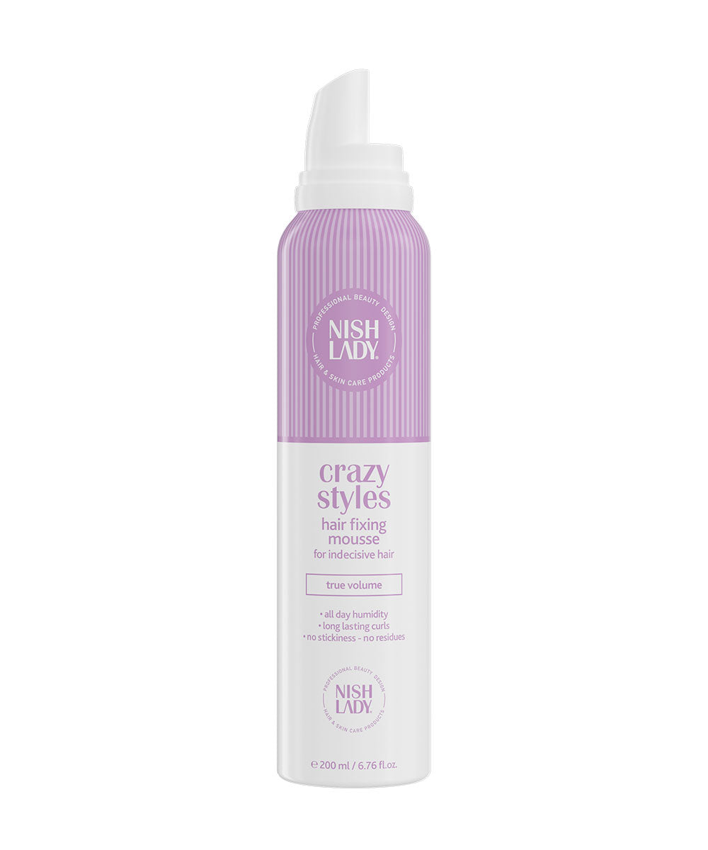 Nishlady Plaukų formavimo putos / FIXING MOUSSE CRAZY STYLES, 200 ml- putos plaukams