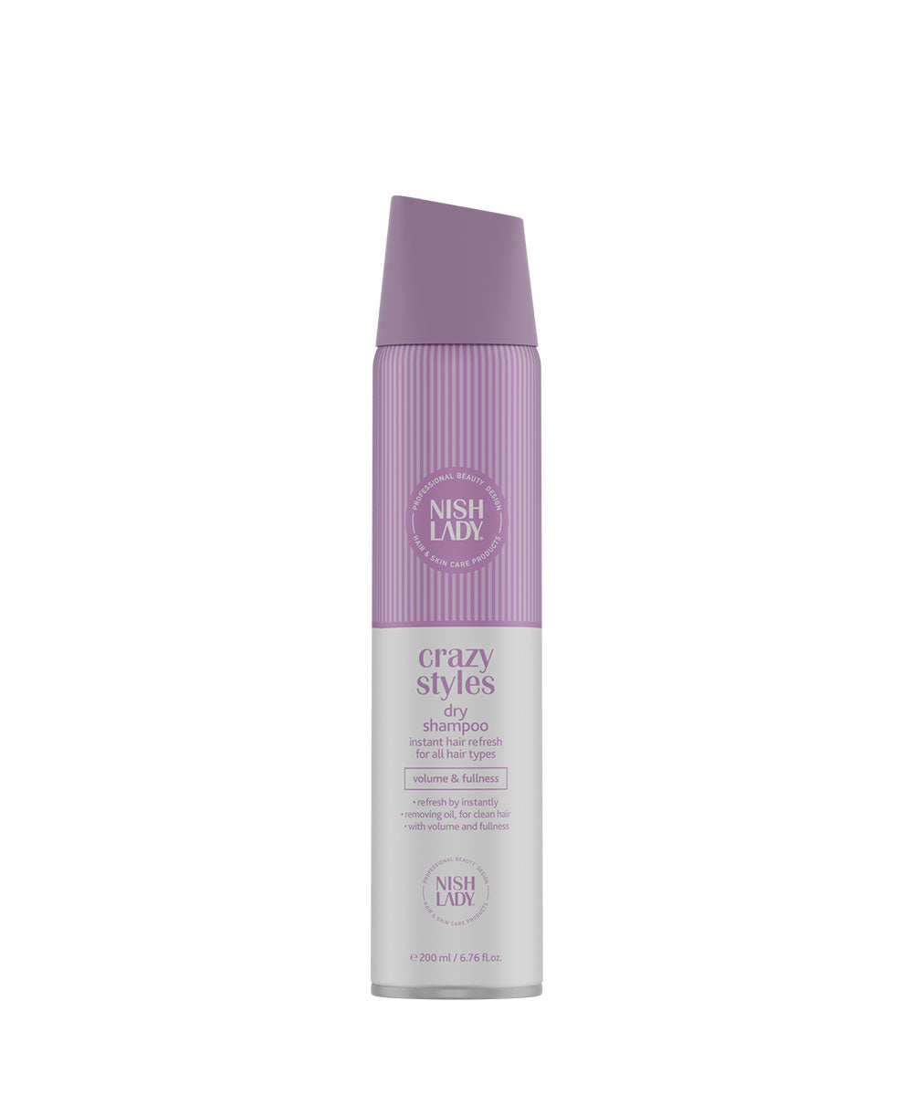 Nishlady Sausas šampūnas / DRY SHAMPOO, 200 ml- sausas šampūnas be baltų dėmių
