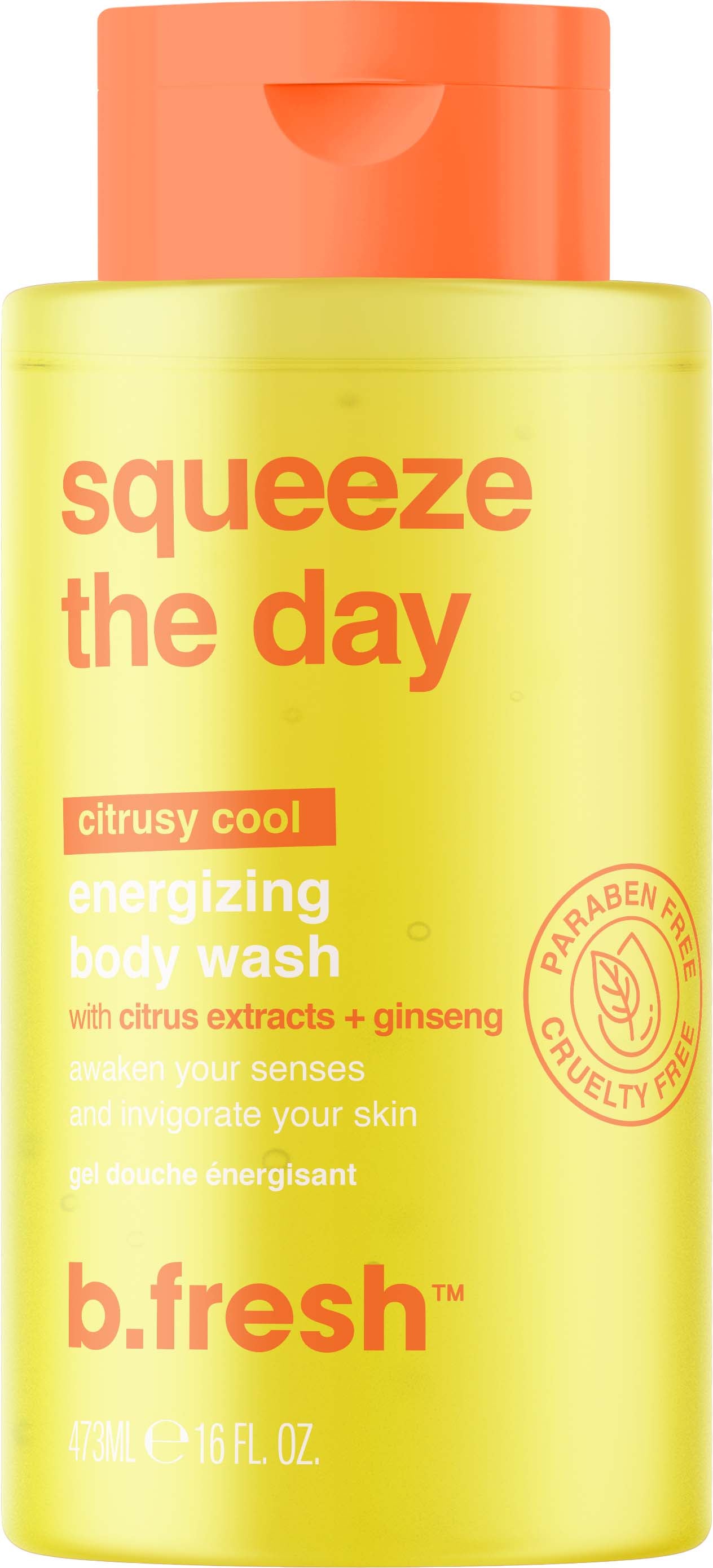 b.fresh Squeeze The Day Body Wash Energizuojantis kūno prausiklis su citrusų ekstraktu, 473ml