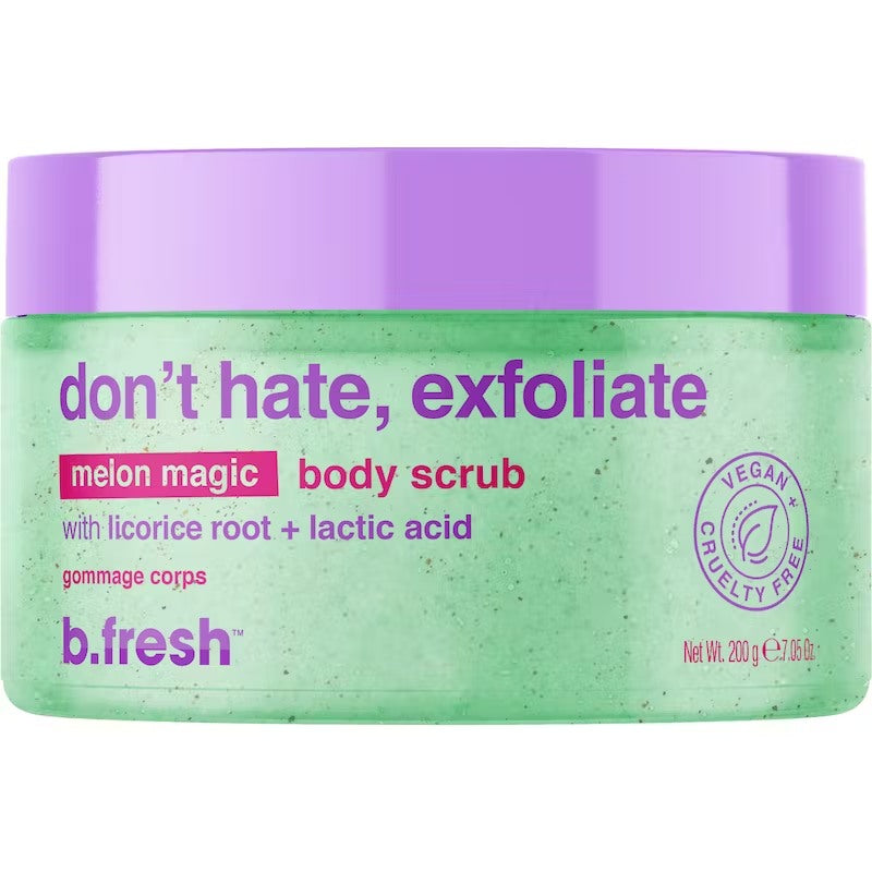 b.fresh Don't Hate, Exfoliate Melon Magic Body Scrub Melionų aromato kūno šveitiklis, 200g