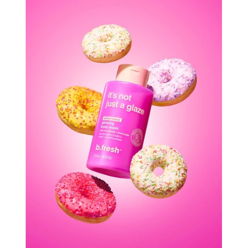 b.fresh Kūno prausiklis su niacinamidu / It's Not Just A Glaze Glowing Body Wash, 473ml- donuts