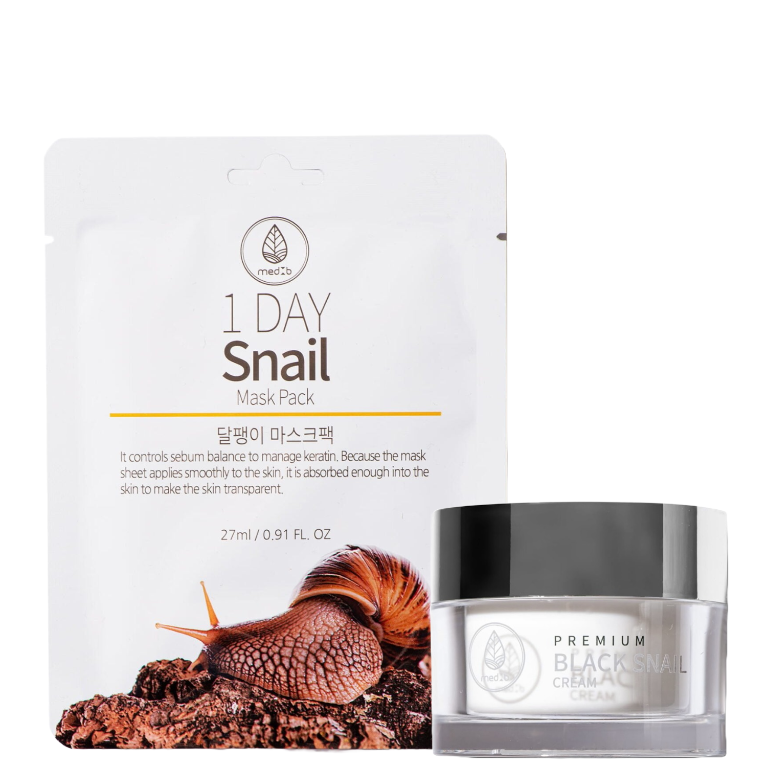 MedB Snail Recovery Duo – atkuriamasis ir drėkinantis rinkinys veidui- dovanų rinkinys eleyshop.lt