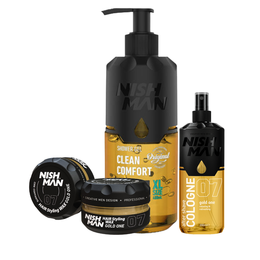Nishman Gold One Trio – švaros, gaivos ir stiliaus rinkinys vyrams-eleyshop.lt dovanų rinkinys vyrams