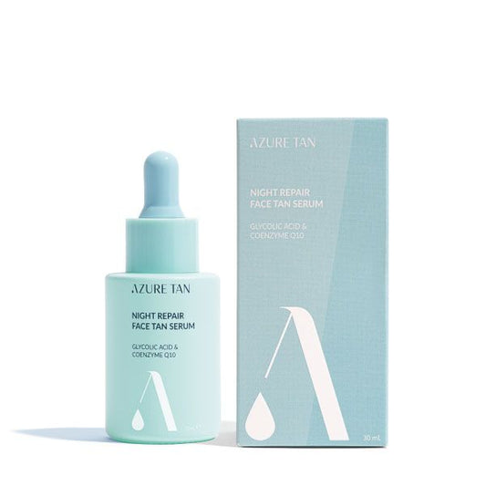 Azure Tan "Night Repair Tan Serum" Niacinamido veido serumas su savaiminio įdegio efektu