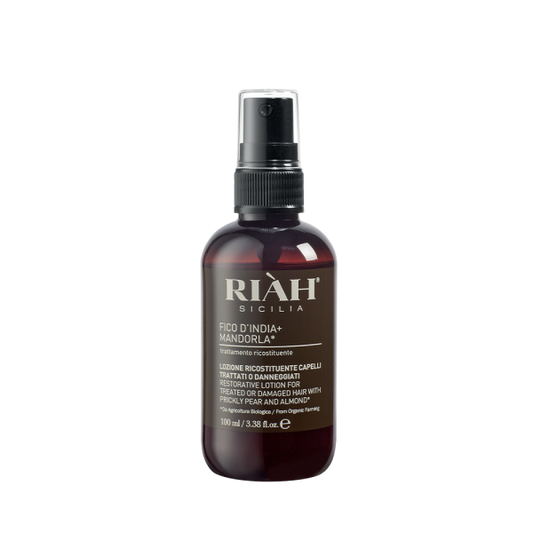 RIAH Restorative Lotion With Prickly Pear & Almond Purškiamas kondicionierius pažeistiems, dažytiems plaukams, 100ml