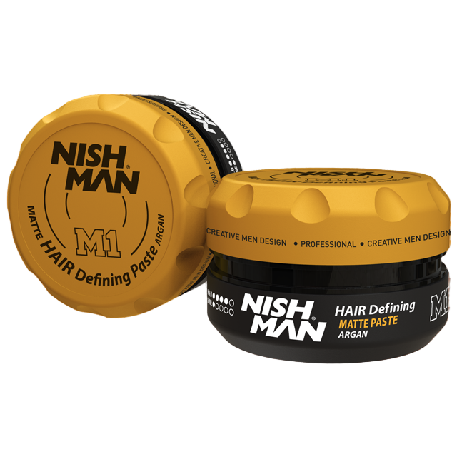 Nishman Stiprios fiksacijos matinė plaukų formavimo pasta su argano aliejumi M1 / HAIR DEFINING MATTE PASTE ARGAN M1, 30 ml