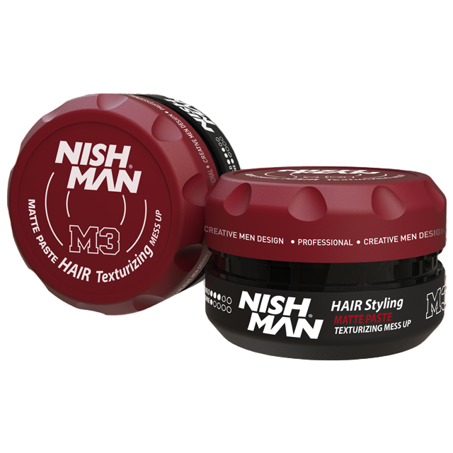 Nishman Vidutinės fiksacijos matinė plaukų formavimo pasta M3 / HAIR TEXTURIZING MESS UP M3, 30 ml
