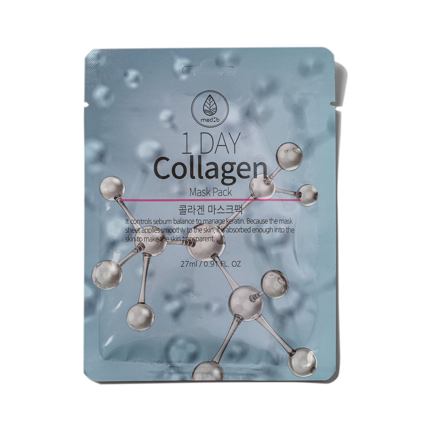 MEDB 1 DAY COLLAGEN lakštinė kaukė su kolagenu