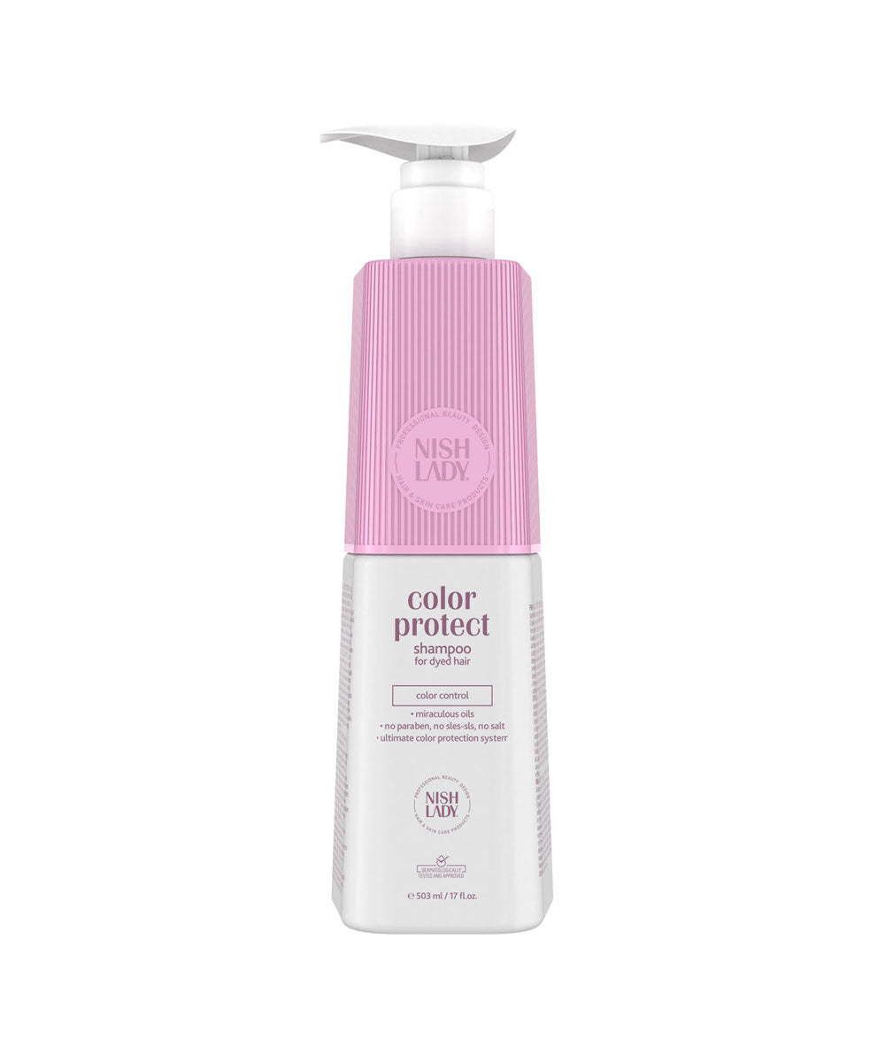 Nishlady Šampūnas dažytiems plaukams / SHAMPOO COLOR PROTECT 947 ml- šampūnas saugantis spalą