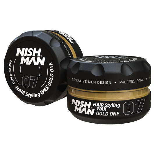 Nishman Stiprios fiksacijos plaukų formavimo vaškas "Gold one" 07 / HAIR STYLING WAX GOLD ONE 07, 100 ml