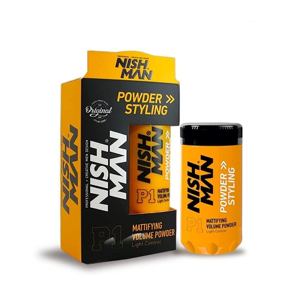 Nishman Lengvos fiksacijos matinis plaukų formavimo vaškas pudros pavidalu P1 / MATTIFYING VOLUME POWDER - HAIR STYLING WAX P1, 20 g