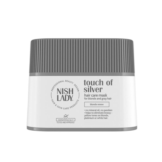 Nishlady Kaukė šviesiems plaukams / Touch Of Silver Hair Mask, 275 ml- violetinė kaukė balintiems plaukams