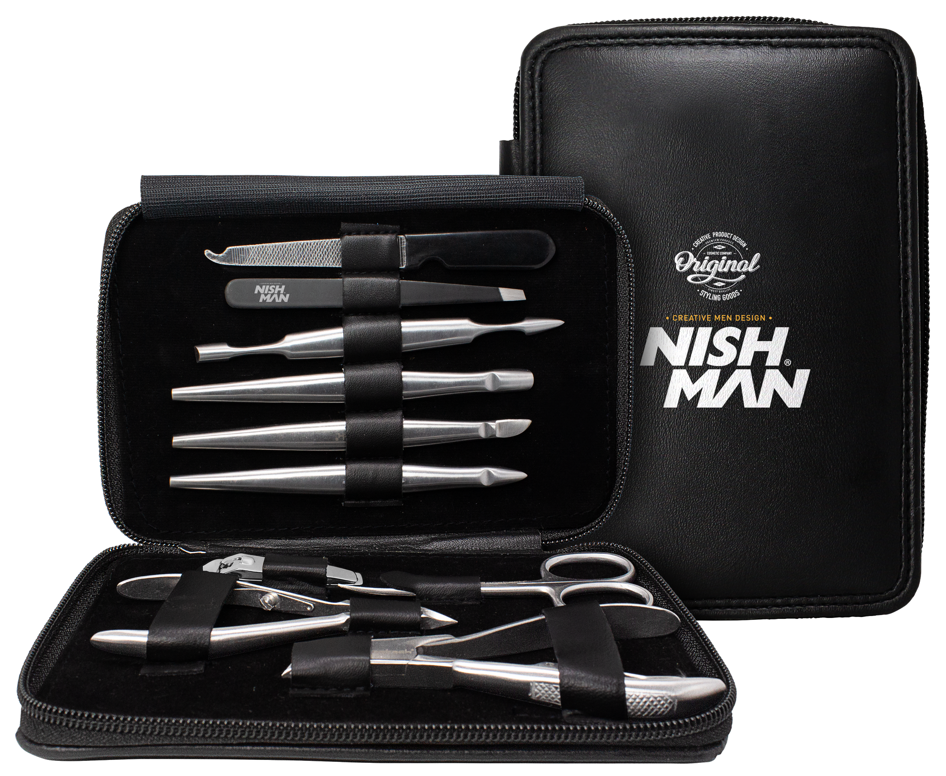 Nishman Manikiūro priemonių rinkinys vyrams / MANICURE KIT, 10 vnt