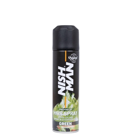 Nishman Laikinas spalvotas plaukų lakas / HAIR COLORING MECH SPRAY, 150 ml- žalias green