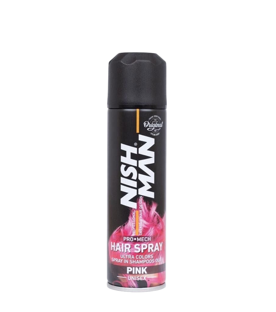 Nishman Laikinas spalvotas plaukų lakas / HAIR COLORING MECH SPRAY, 150 ml- pink rožinis