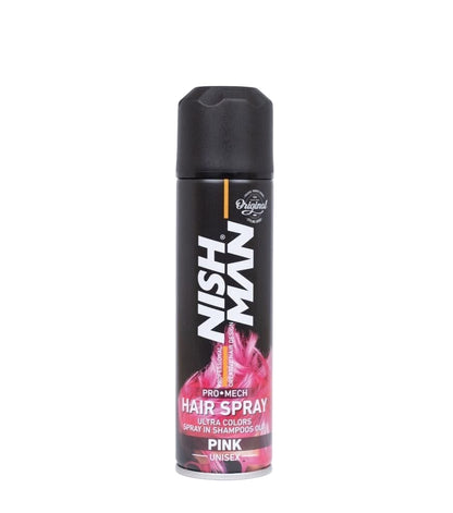 Nishman Laikinas spalvotas plaukų lakas / HAIR COLORING MECH SPRAY, 150 ml- pink rožinis
