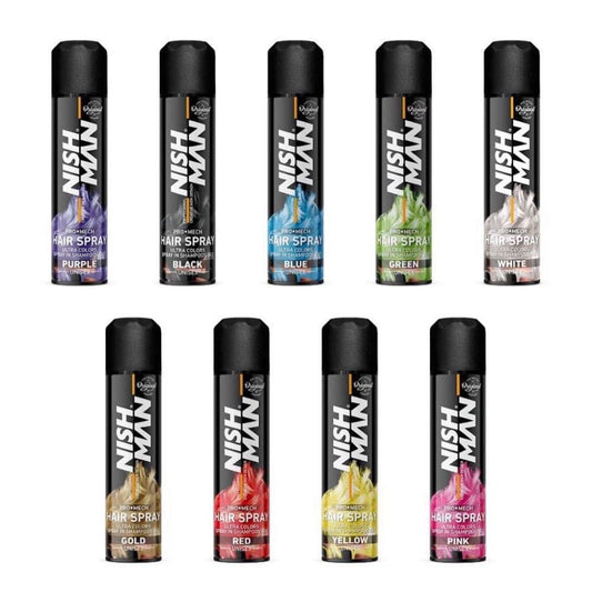 Nishman Laikinas spalvotas plaukų lakas / HAIR COLORING MECH SPRAY, 150 ml visos all colors