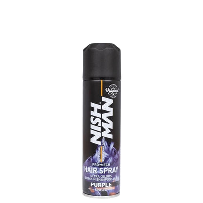 Nishman Laikinas spalvotas plaukų lakas / HAIR COLORING MECH SPRAY, 150 ml- purple violetinis