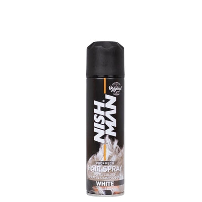 Nishman Laikinas spalvotas plaukų lakas / HAIR COLORING MECH SPRAY, 150 ml- white baltas