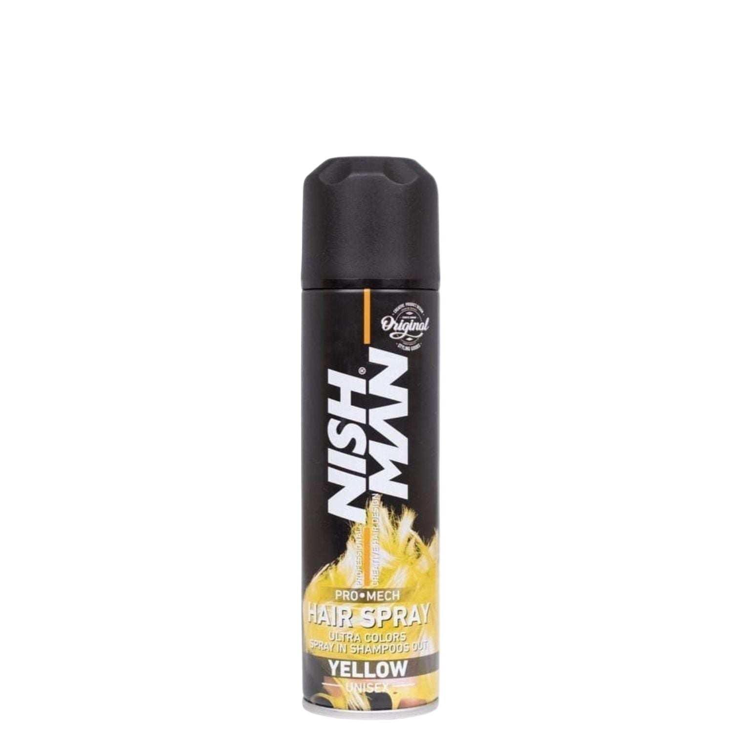 Nishman Laikinas spalvotas plaukų lakas / HAIR COLORING MECH SPRAY, 150 ml- yellow geltonas